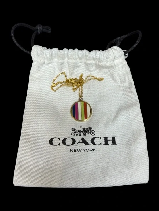 Coach Legacy Stripe Necklace & Dust Bag (A796) - Picture 2 of 4